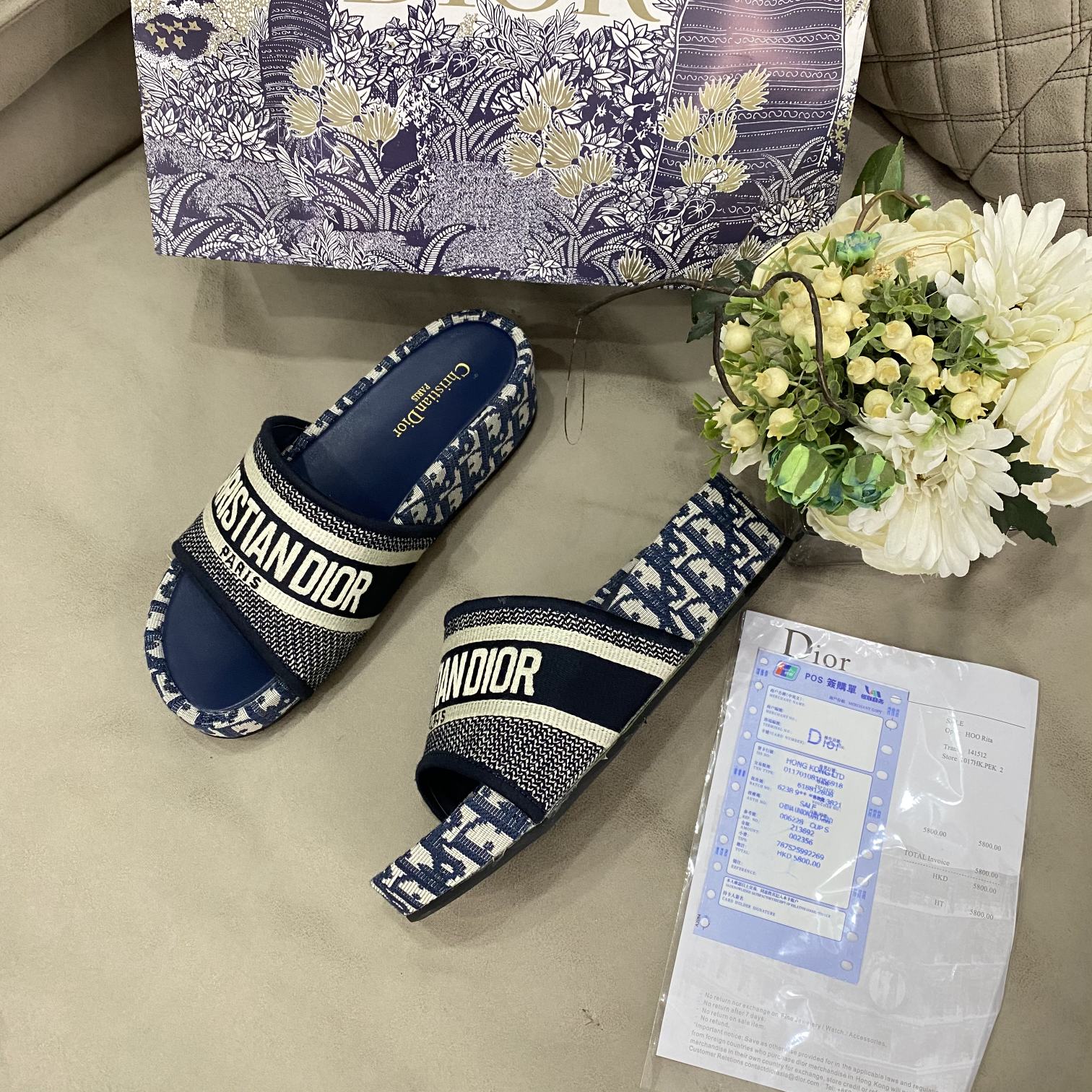 Classic Embroidered Platform Slippers mysite