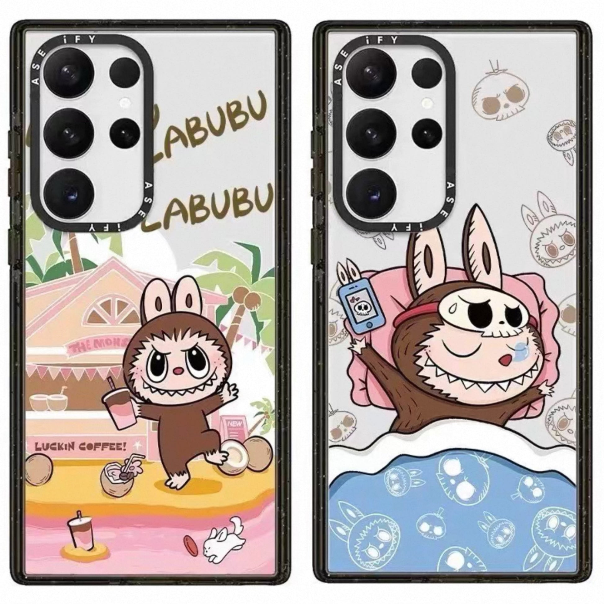Cute Cartoon Labubu | Outing Sleeping - Phone Case Samsung Galaxy S25 S24 S23 S22 Ultras mysite