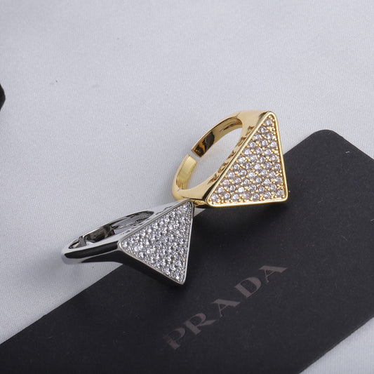 Fashion Diamond Triangle Open Ring mysite