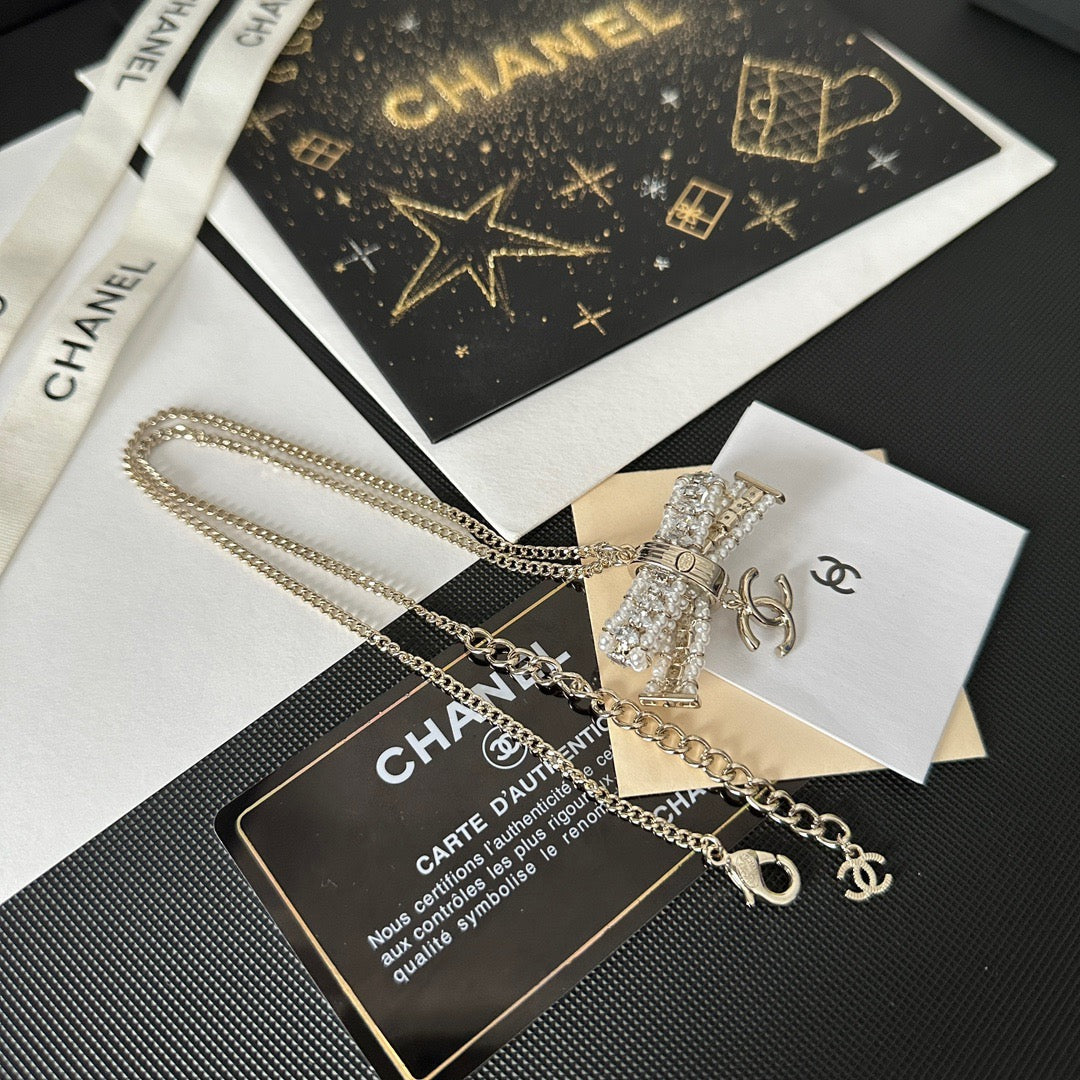 Diamond Bow Pendant Necklace mysite
