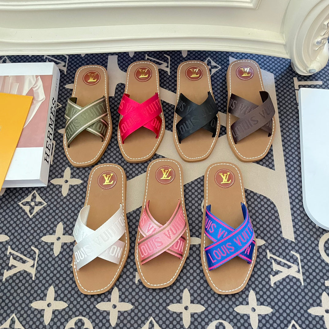 New Cross Strap Slippers Sandals mysite