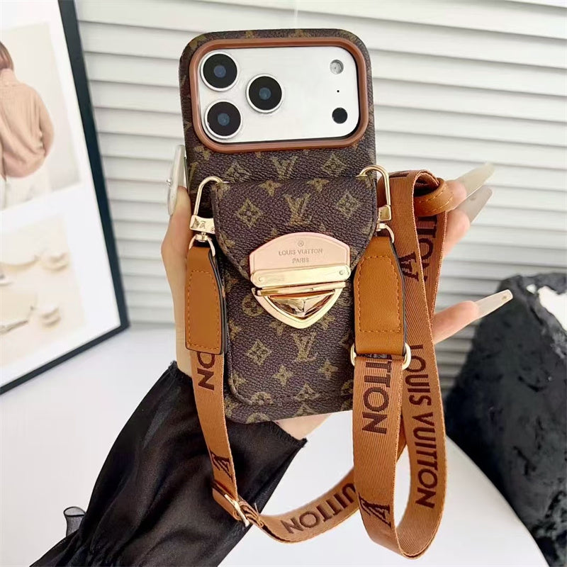 LV Luxury Phone Case with Strape For iPhone 17/ 16/ 15/ 14s mysite