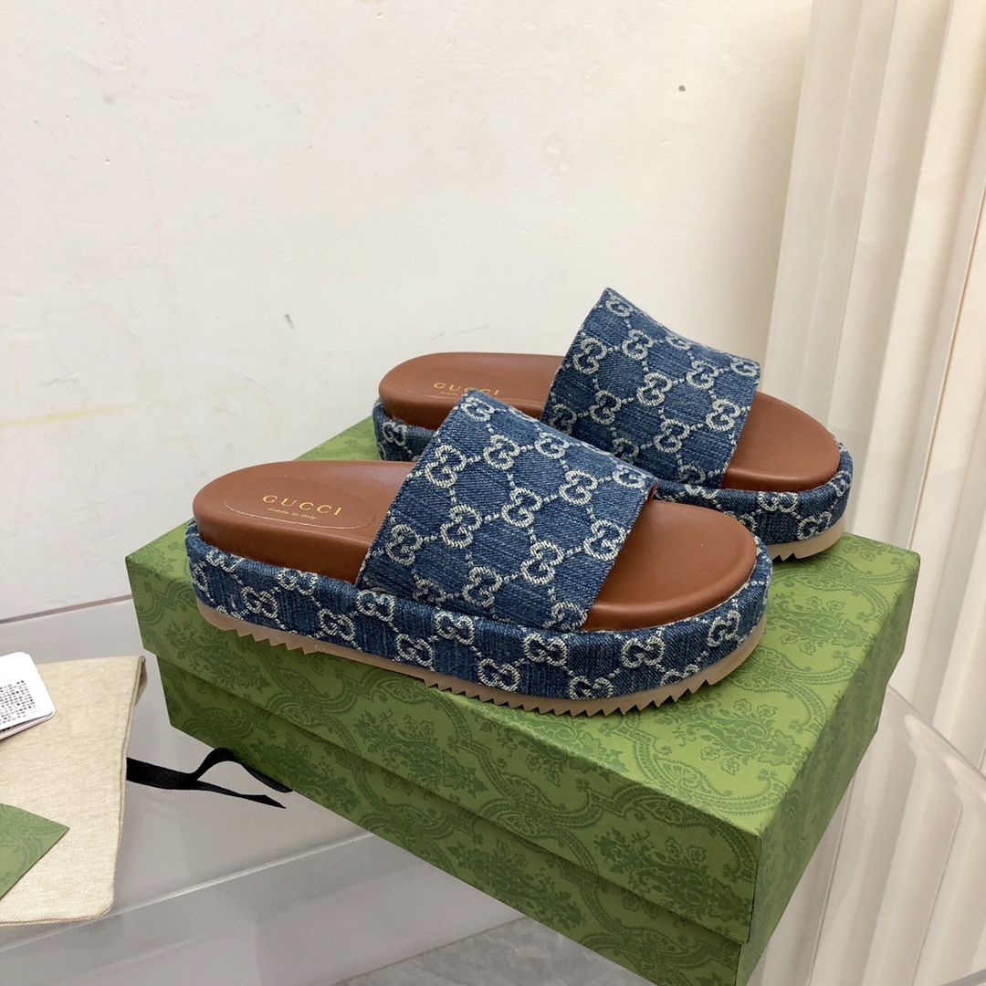Platform Slippers With Double G Motif mysite