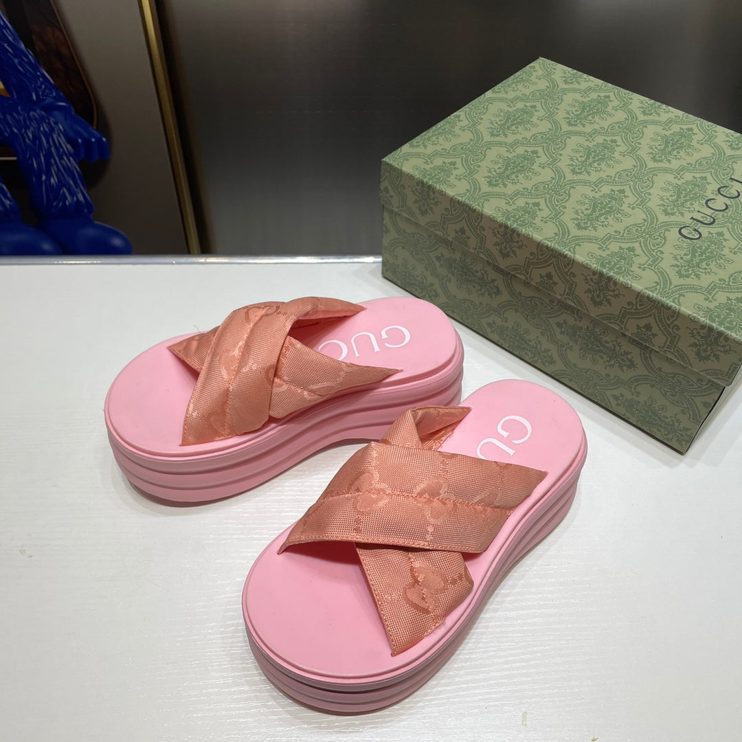 Platform Broadband Crossover Slipper Sandals mysite
