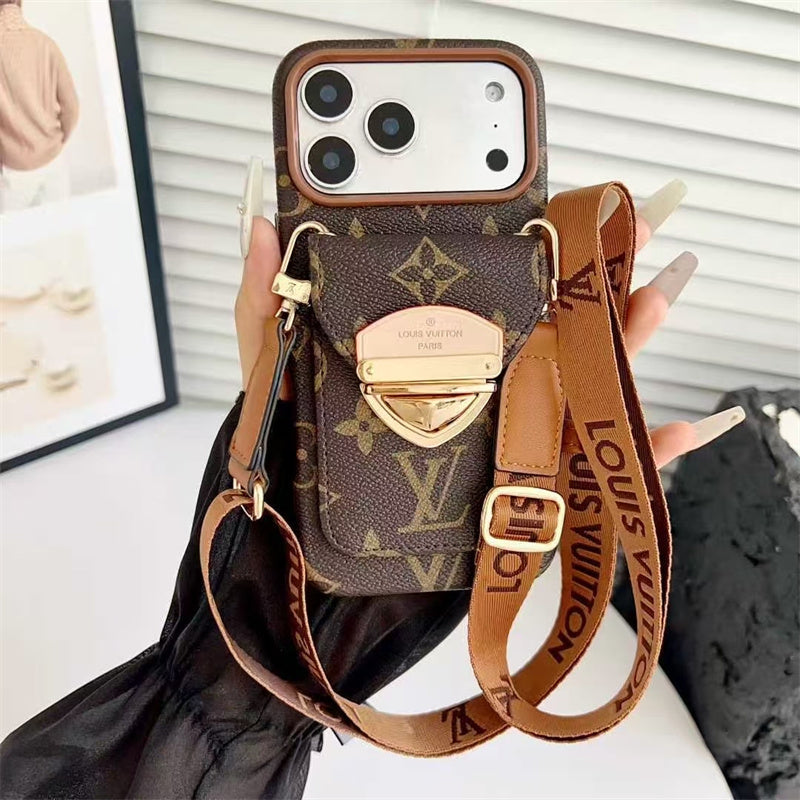 LV Luxury Phone Case with Strape For iPhone 17/ 16/ 15/ 14s mysite