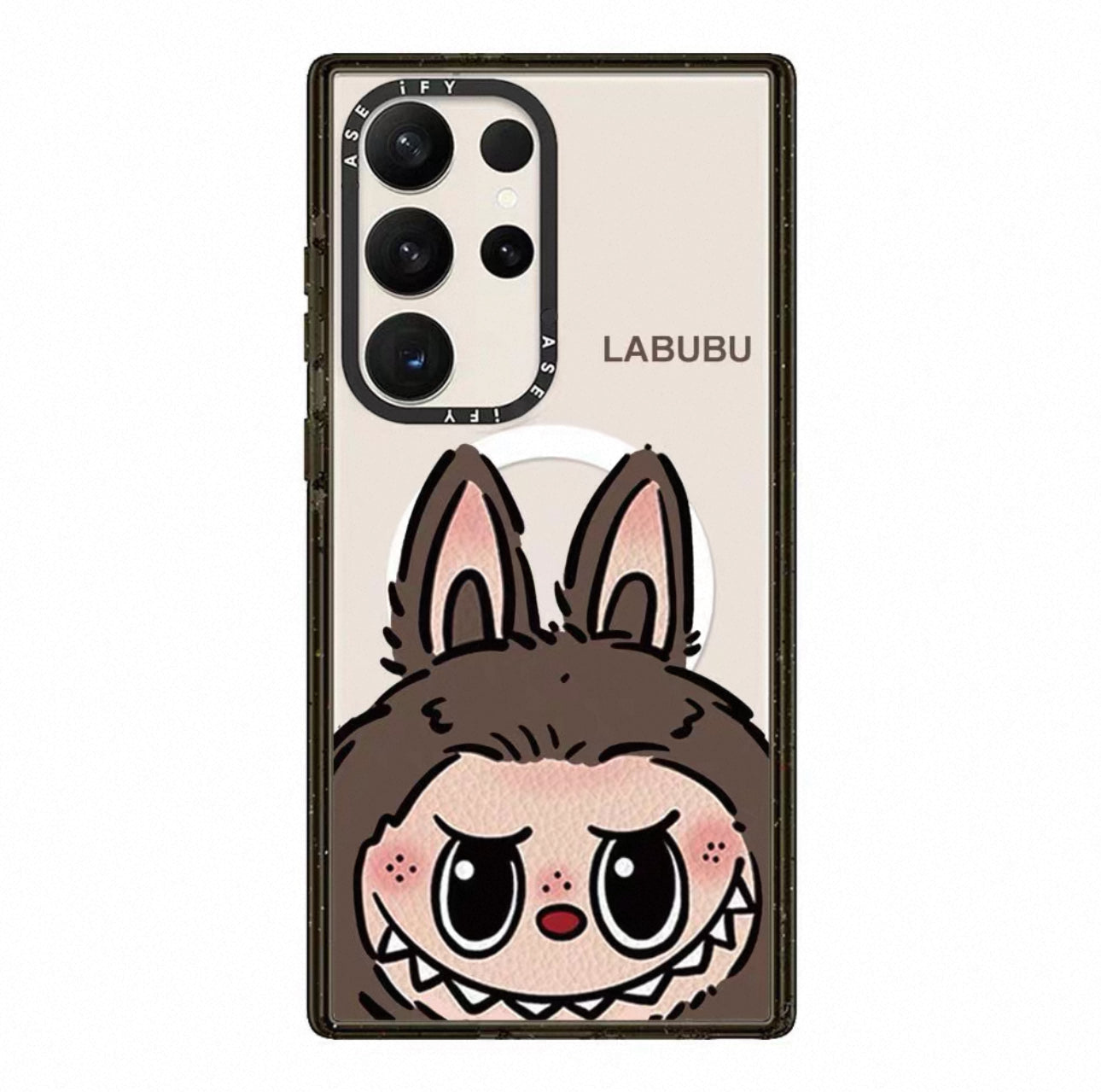 Cute Cartoon Labubu | Big Head Pink Brown - Phone Case Samsung Galaxy S25 S24 S23 S22 Ultras mysite