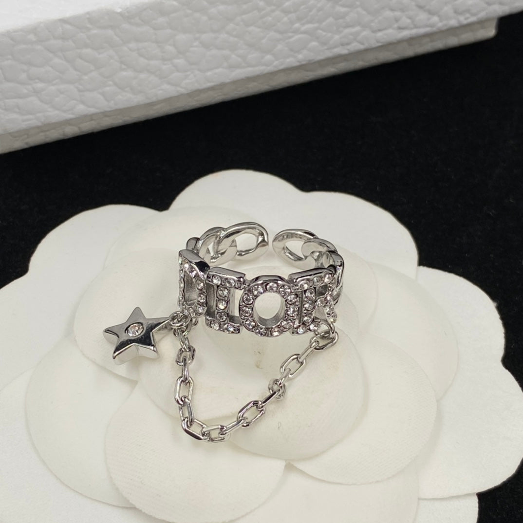 Personalised Star Chain Open Ring mysite