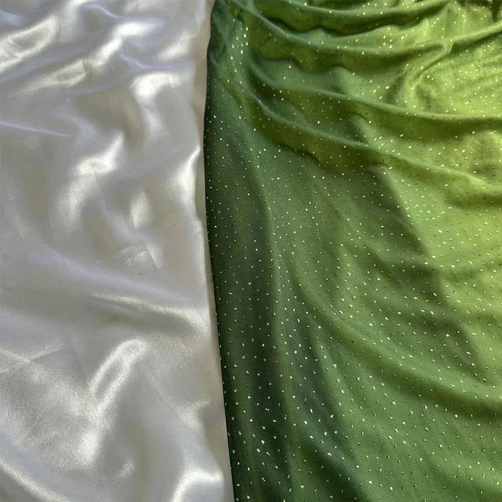 Shiny Green Gradient Long Chiffon Ball Gown Prom Dress Celebrity Dressess mysite