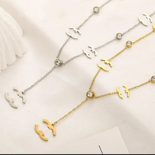 Designer Brand letter CC Necklace Elegant mysite