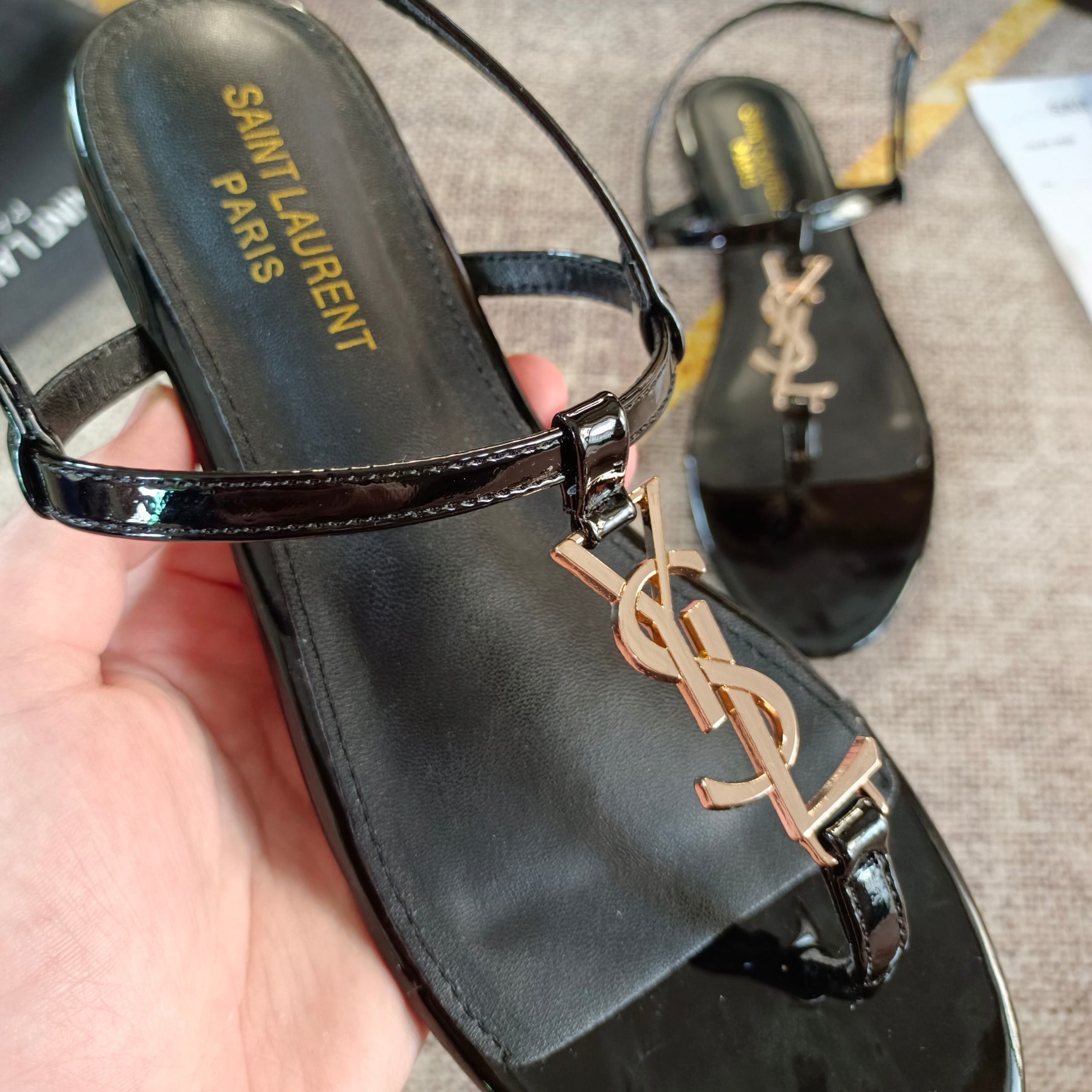 Logo-embellished leather slingback sandals mysite