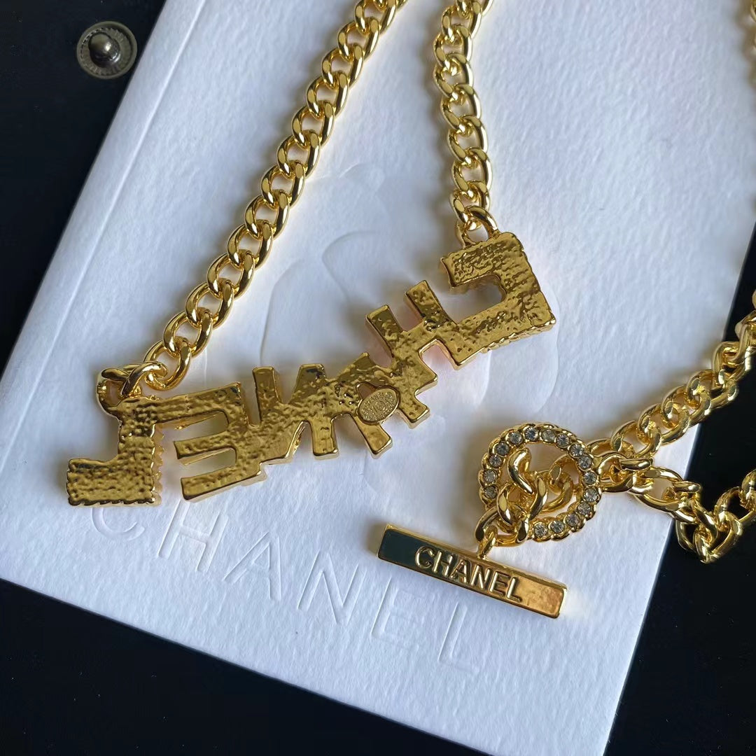 Fashion Colorful Crystal Letter Necklace and Bracelet mysite