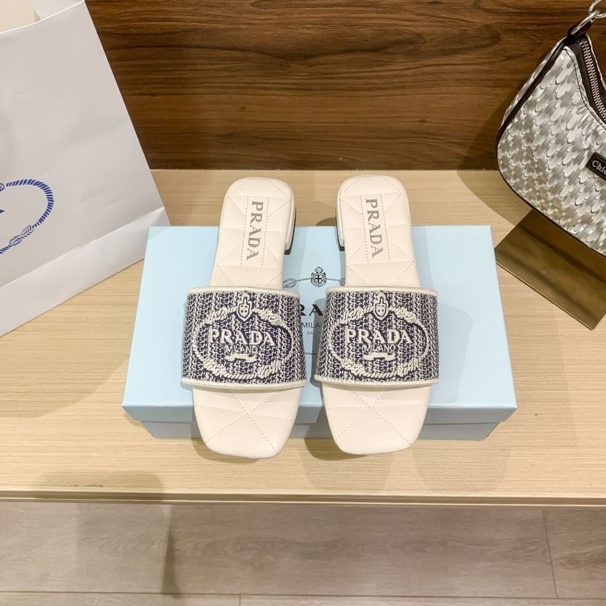 Letter Embroidery Flat Slippers mysite