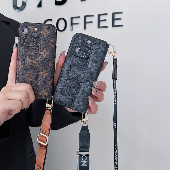 Luxury Side Card Holder Crossbody iPhone Cases mysite