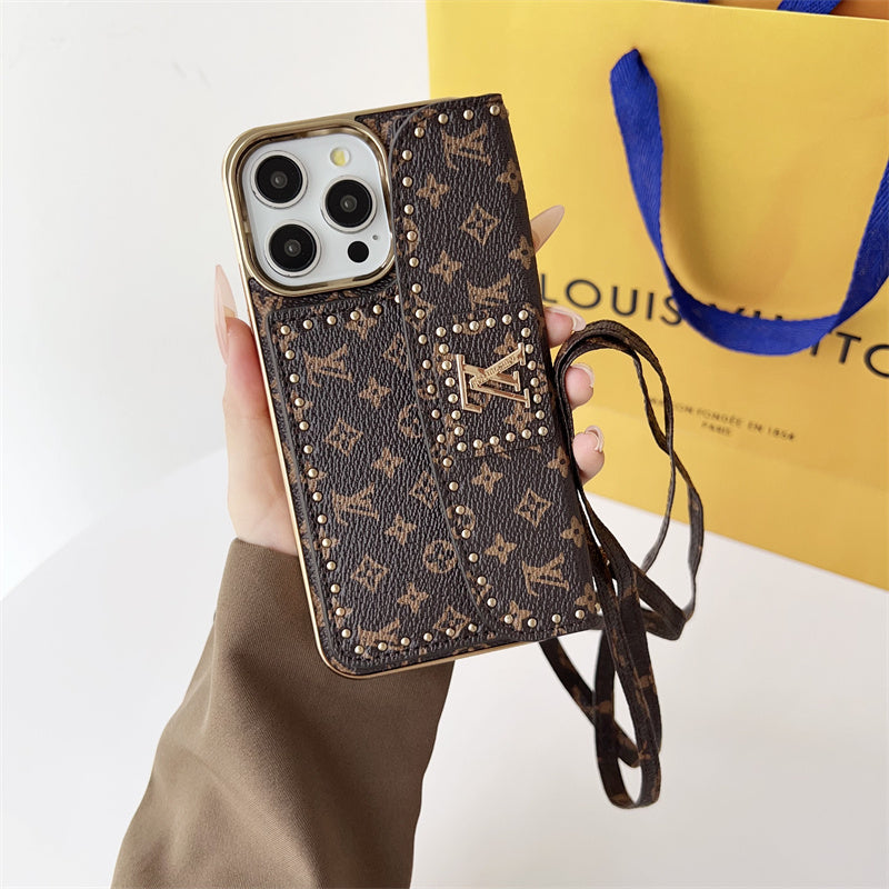 Monogram LV Leather iPhone Case 16 / 15 / 14 / 13s mysite