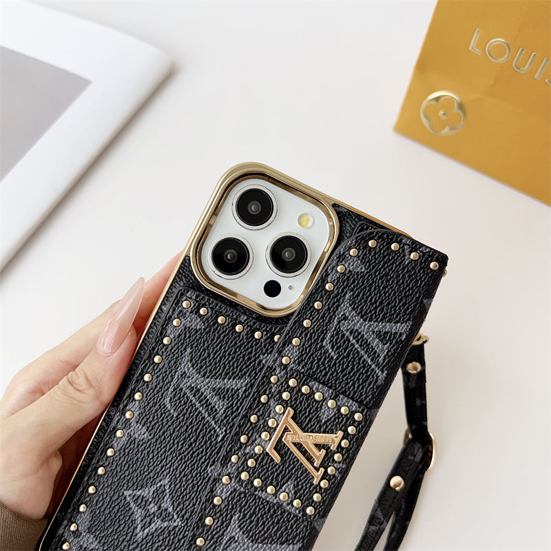 Monogram LV Leather iPhone Case 16 / 15 / 14 / 13s mysite