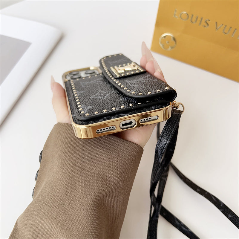 Monogram LV Leather iPhone Case 16 / 15 / 14 / 13s mysite
