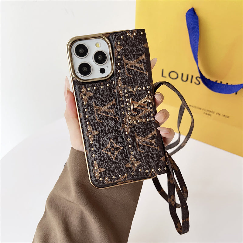 Monogram LV Leather iPhone Case 16 / 15 / 14 / 13s mysite