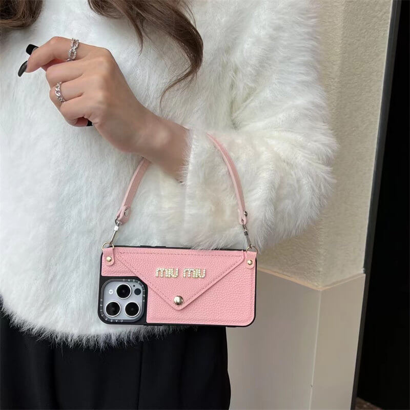 Leather wrist strap Miu Miu Apple iPhone drop protection casess mysite