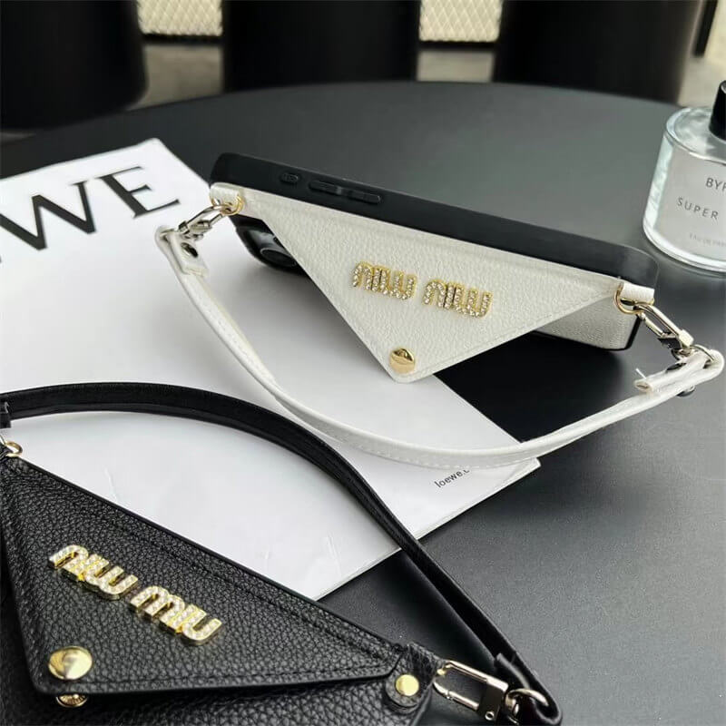 Leather wrist strap Miu Miu Apple iPhone drop protection casess mysite