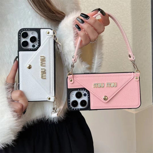 Leather wrist strap Miu Miu Apple iPhone drop protection casess mysite