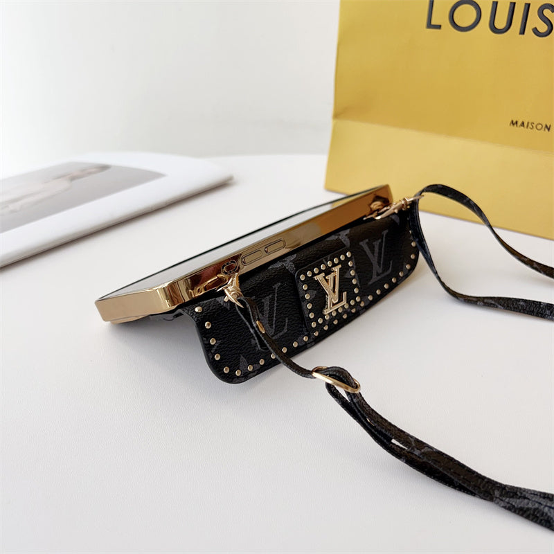 Monogram LV Leather iPhone Case 16 / 15 / 14 / 13s mysite