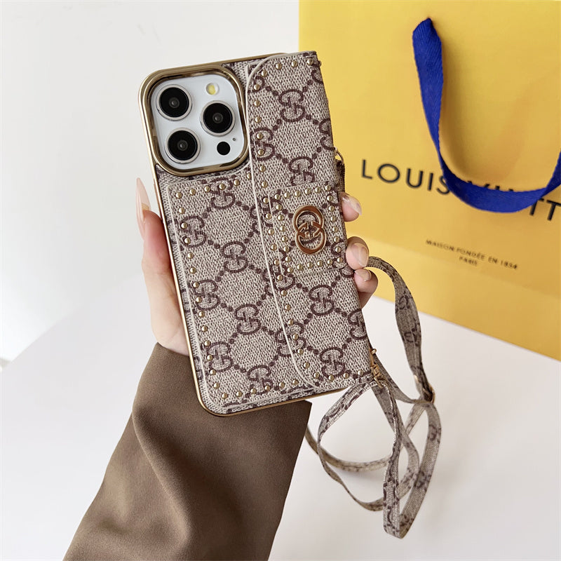 Monogram LV Leather iPhone Case 16 / 15 / 14 / 13s mysite