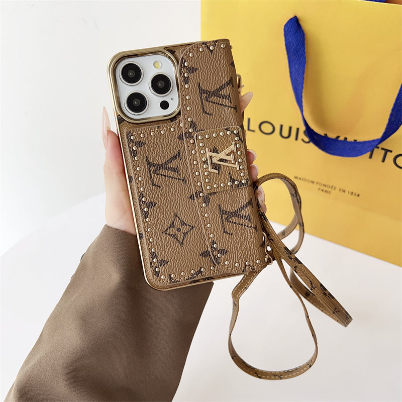 Monogram LV Leather iPhone Case 16 / 15 / 14 / 13s mysite