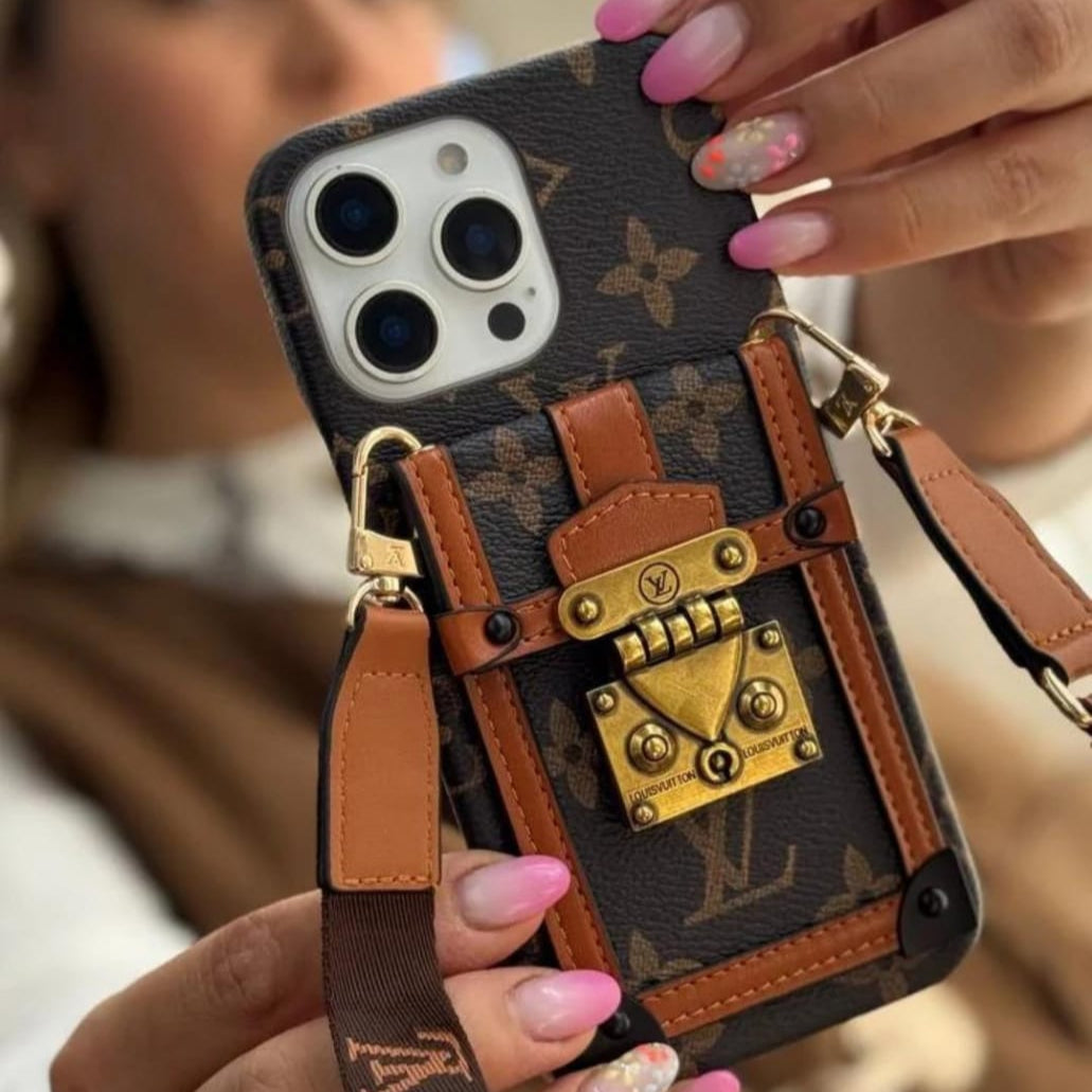 Canvas Leather Wallet Card Holder Crossbody iPhone Cases mysite