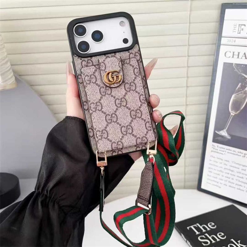 Lv Leather Card Holder Case Crossbody for iPhone 17/ 16/ 15/ 14s mysite