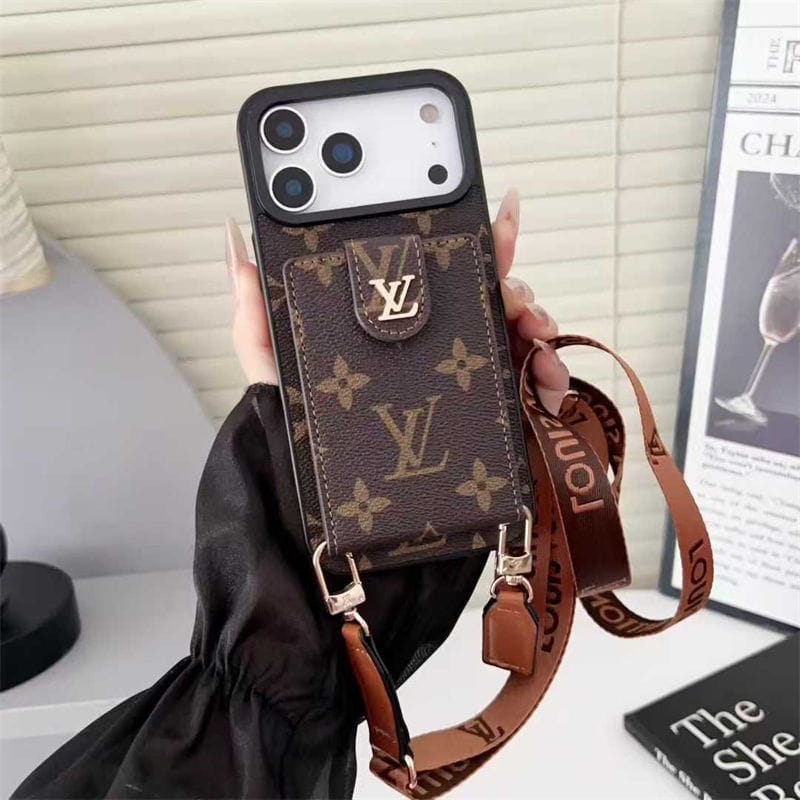 Lv Leather Card Holder Case Crossbody for iPhone 17/ 16/ 15/ 14s mysite
