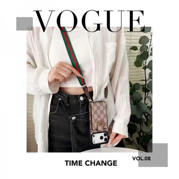 Lv Leather Card Holder Case Crossbody for iPhone 17/ 16/ 15/ 14s mysite