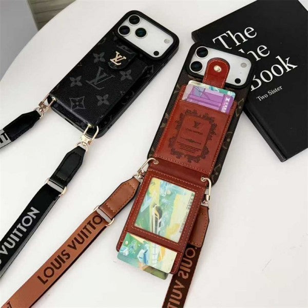 Lv Leather Card Holder Case Crossbody for iPhone 17/ 16/ 15/ 14s mysite