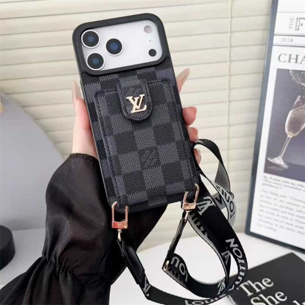 Lv Leather Card Holder Case Crossbody for iPhone 17/ 16/ 15/ 14s mysite