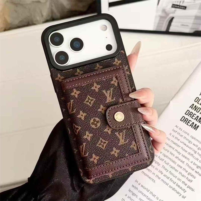 Lv Leather Card Holder Phone Case For iPhone 17 / 16 / 15 / 14s mysite