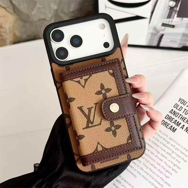Lv Leather Card Holder Phone Case For iPhone 17 / 16 / 15 / 14s mysite