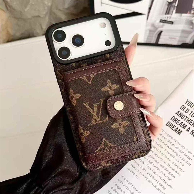 Lv Leather Card Holder Phone Case For iPhone 17 / 16 / 15 / 14s mysite