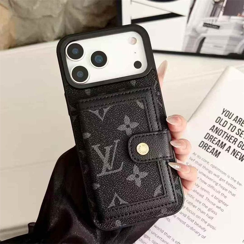 Lv Leather Card Holder Phone Case For iPhone 17 / 16 / 15 / 14s mysite