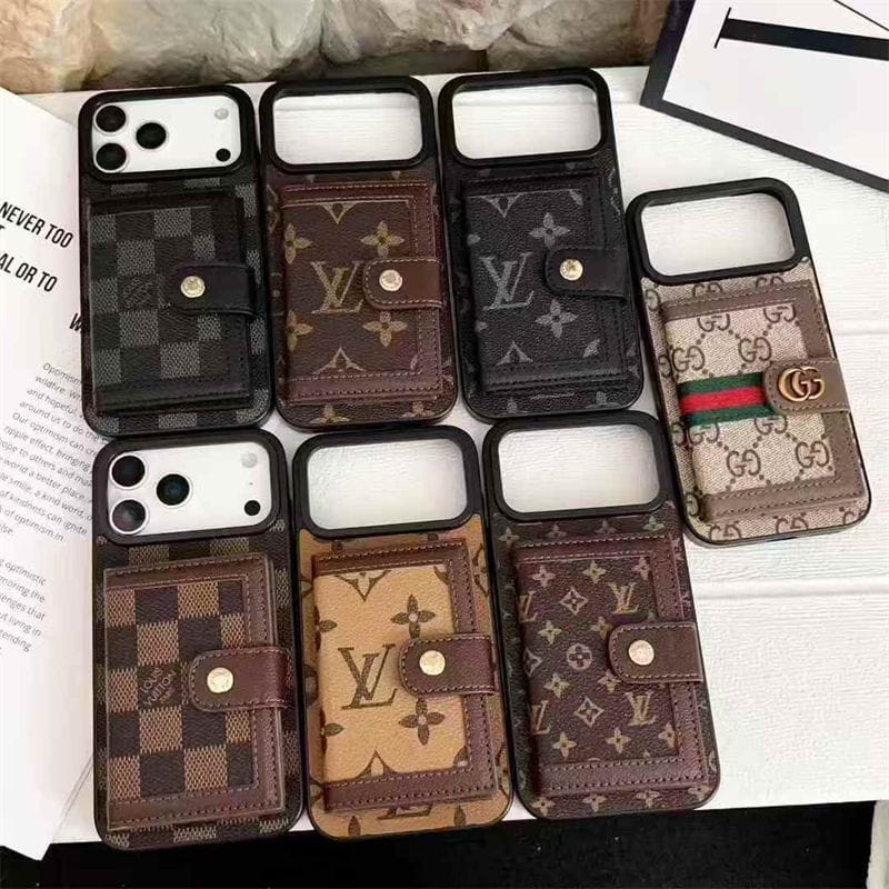 Lv Leather Card Holder Phone Case For iPhone 17 / 16 / 15 / 14s mysite