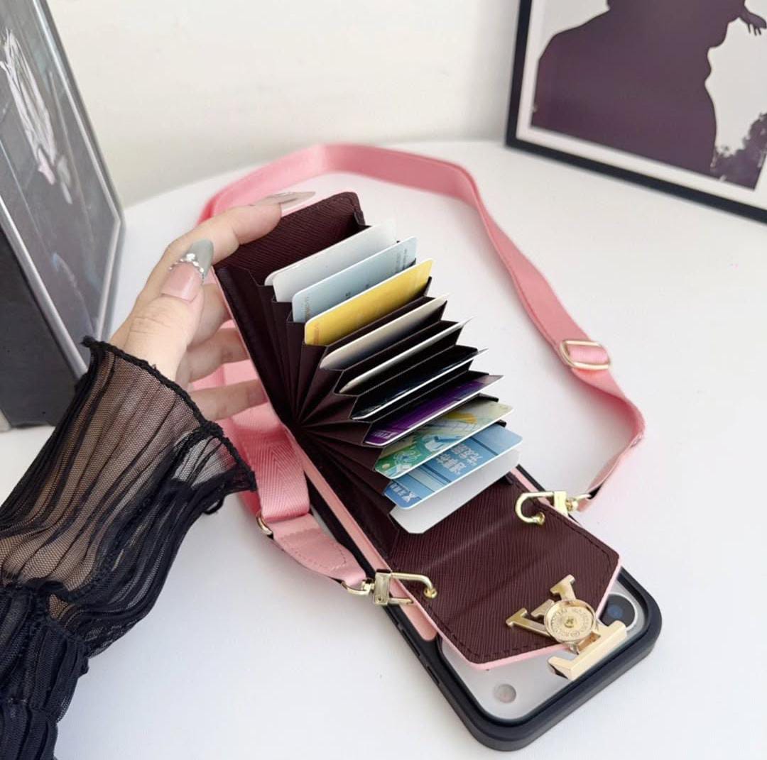 LV Luxury Phone Case with Card Holder For iPhone 17/ 16/ 15/ 14s mysite
