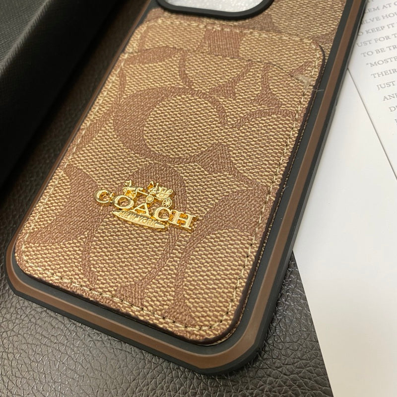 Coach iPhone Case With Card Holder Coffee -KB241416 mysite