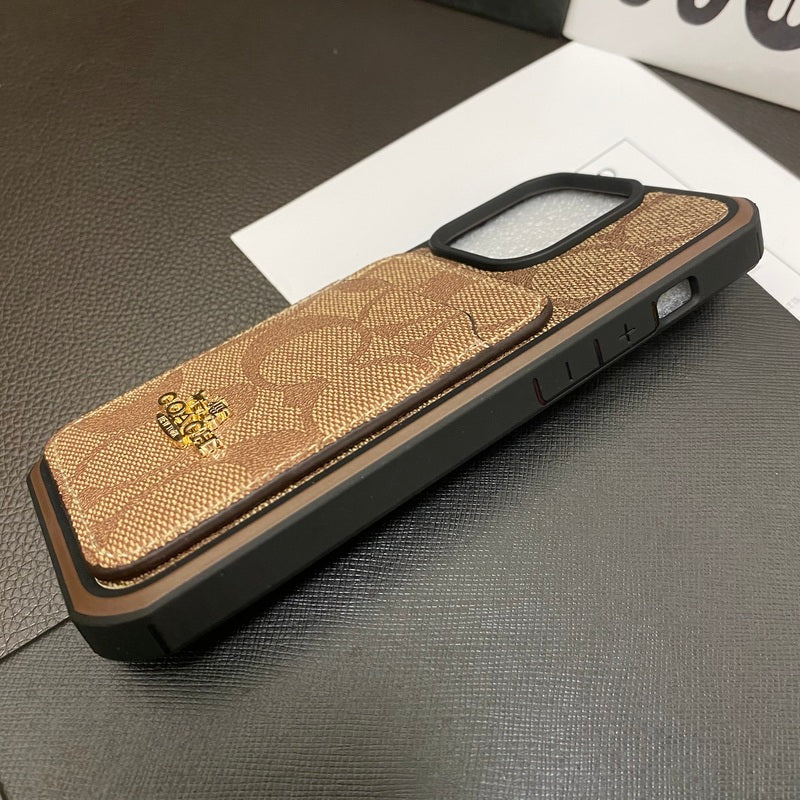 Coach iPhone Case With Card Holder Coffee -KB241416 mysite