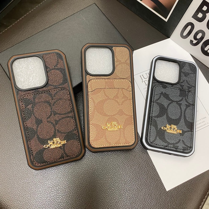 Coach iPhone Case With Card Holder Coffee -KB241416 mysite