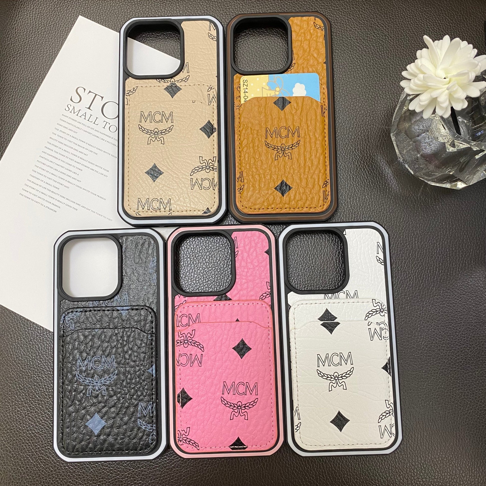 MCM iPhone Case With Card Holder  Yellow-MCK240603 mysite