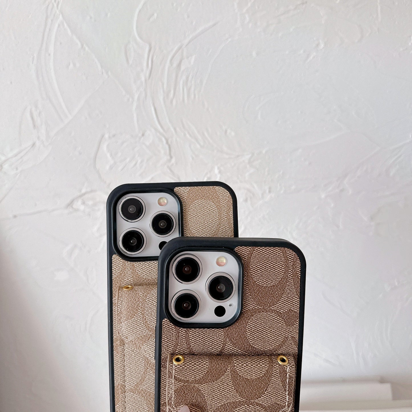Coach iPhone Case With Card Holder And Strap Light Brown -SJ240513 mysite