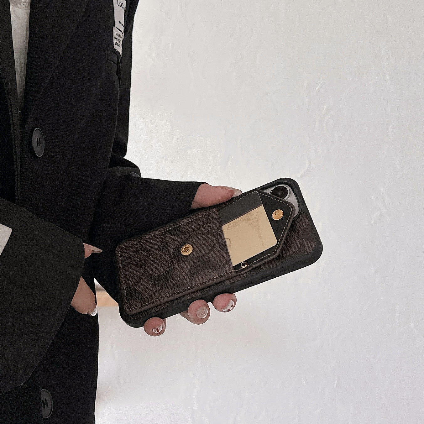 Coach iPhone Case With Card Holder And Strap Dark Brown -SJ240513 mysite