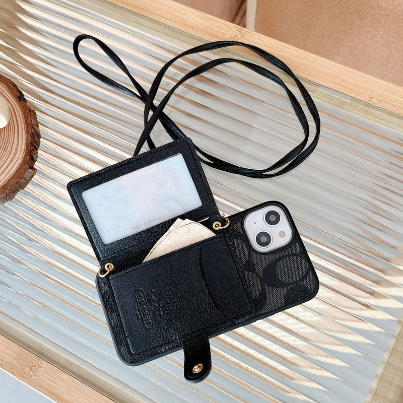 Coach iPhone Case With Wallet And Crossbody Strap Black -XK240402 mysite