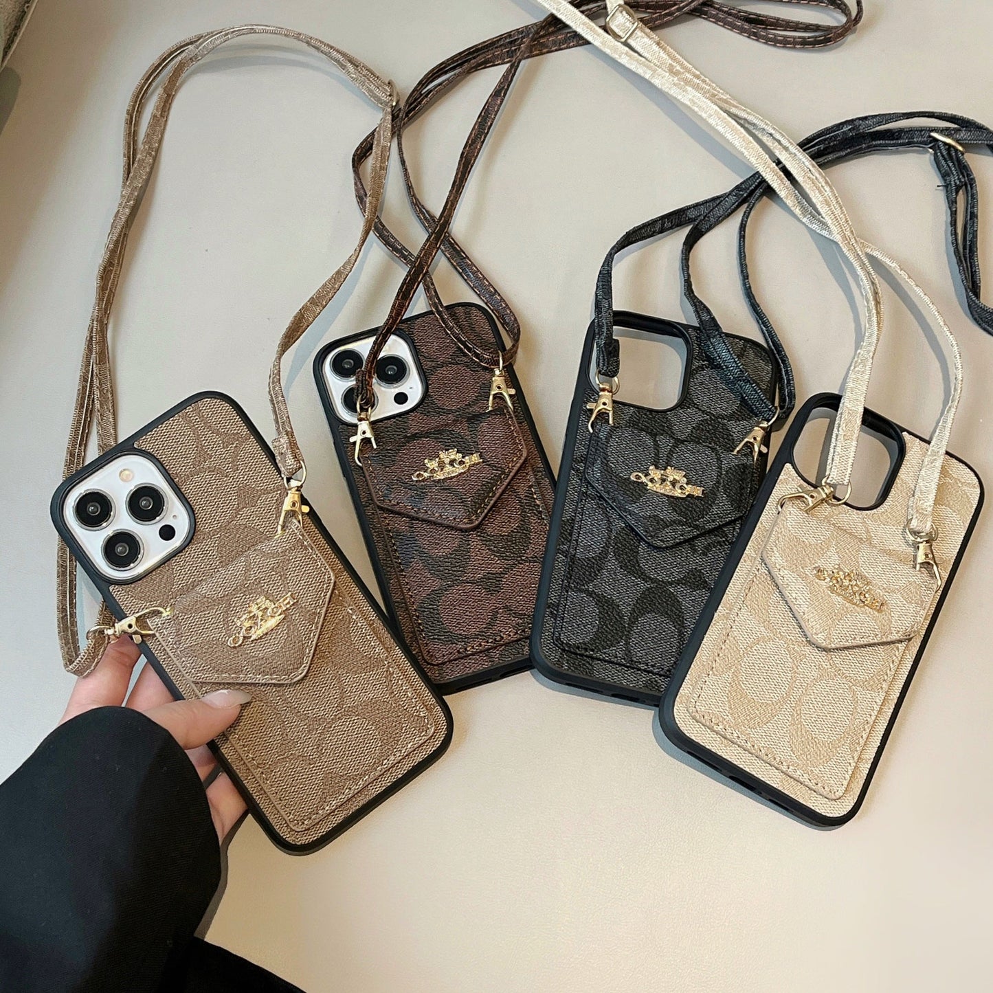 Coach iPhone Case With Card Holder And Strap Dark Brown -SJ240513 mysite