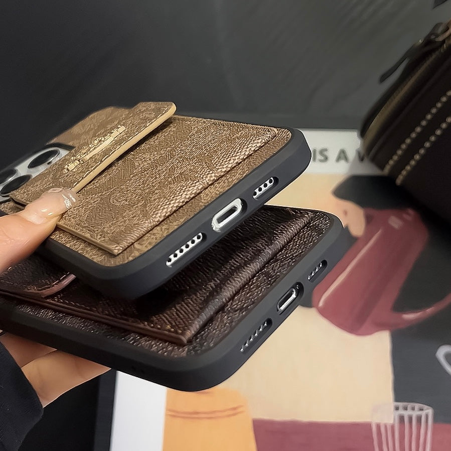 Coach iPhone Case With Card Holder Wallet Dark Brown  -SZK240425 mysite