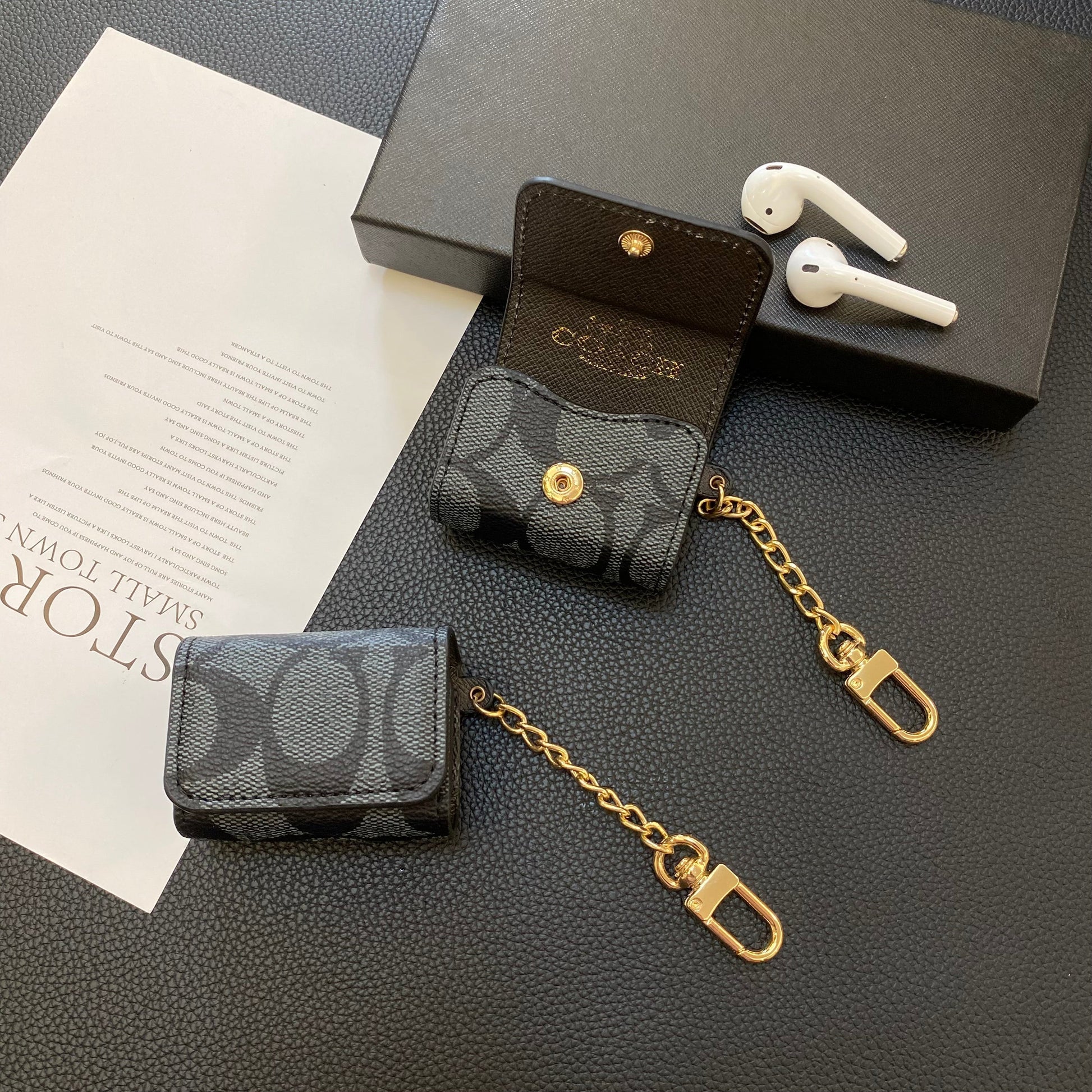 Luxury Coach AirPods Cases Black-YH240425 mysite
