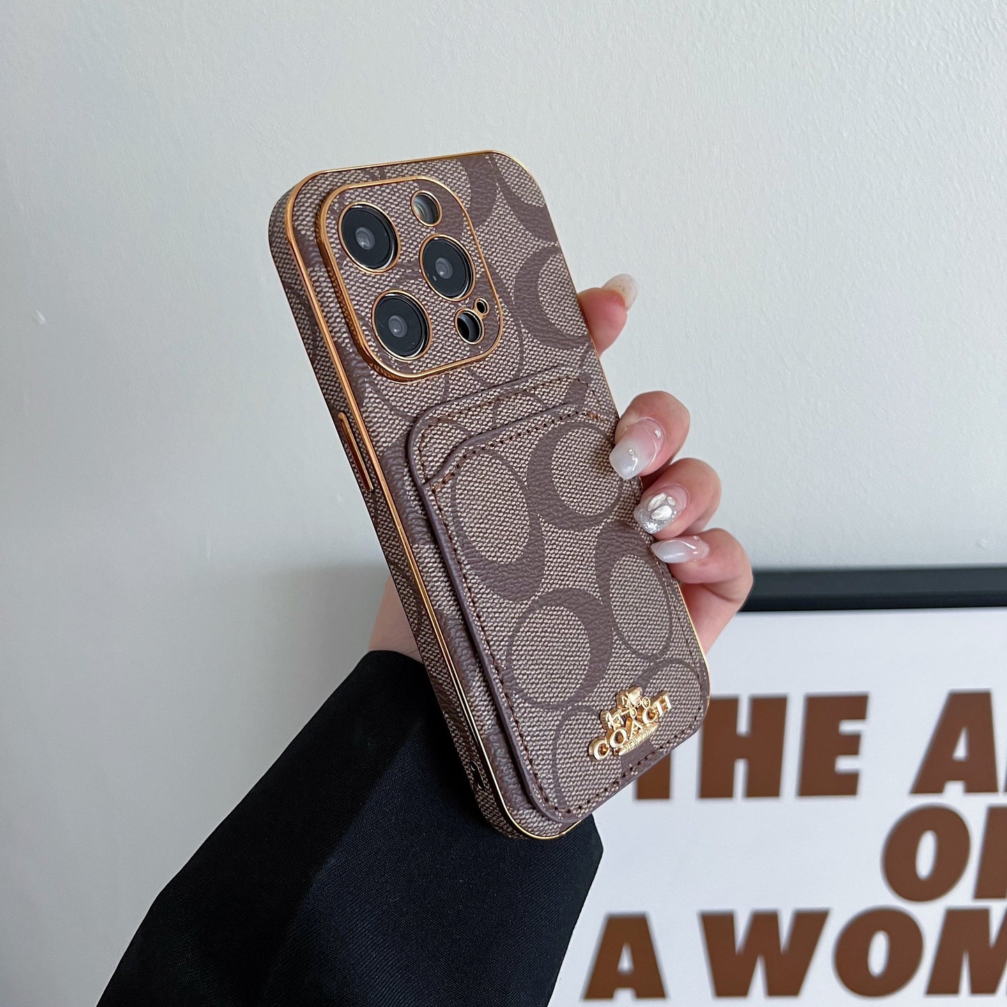 Coach iPhone Case With Card Holder  Coffee  -KB241651 mysite